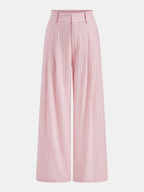 Pinstriped Cotton Linen Vest & Pants Set