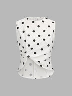 Polka Dot Twist Top & Belted Pants Set