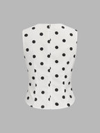 Polka Dot Twist Top & Belted Pants Set