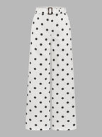 Polka Dot Twist Top & Belted Pants Set