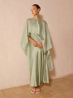 Sheer Capelet & Cami Dress Two-Piece Set