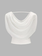 Draped Cowl Neck Sleeveless Fitted Top