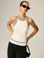 Contrast Trim Knit Tank Top