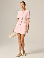 Short Sleeve Fitted Blazer & Mini Skirt Set