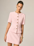 Short Sleeve Fitted Blazer & Mini Skirt Set
