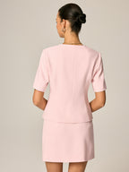 Short Sleeve Fitted Blazer & Mini Skirt Set