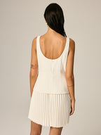 Metal Detail Pleated Mini Dress