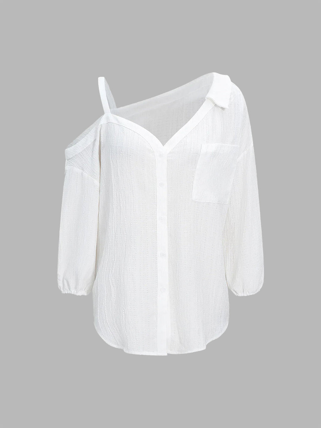 Textured Cold Shoulder Blouse