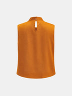 Cowl Neck Sleeveless Satin Blouse