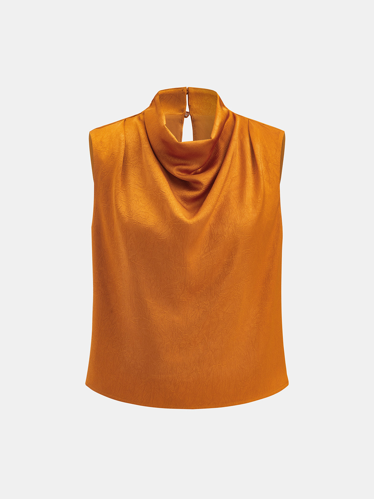 Cowl Neck Sleeveless Satin Blouse
