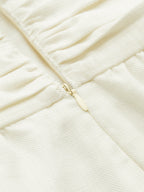 Tencel Blend Ruched Waist Wide Leg Jumpsuit