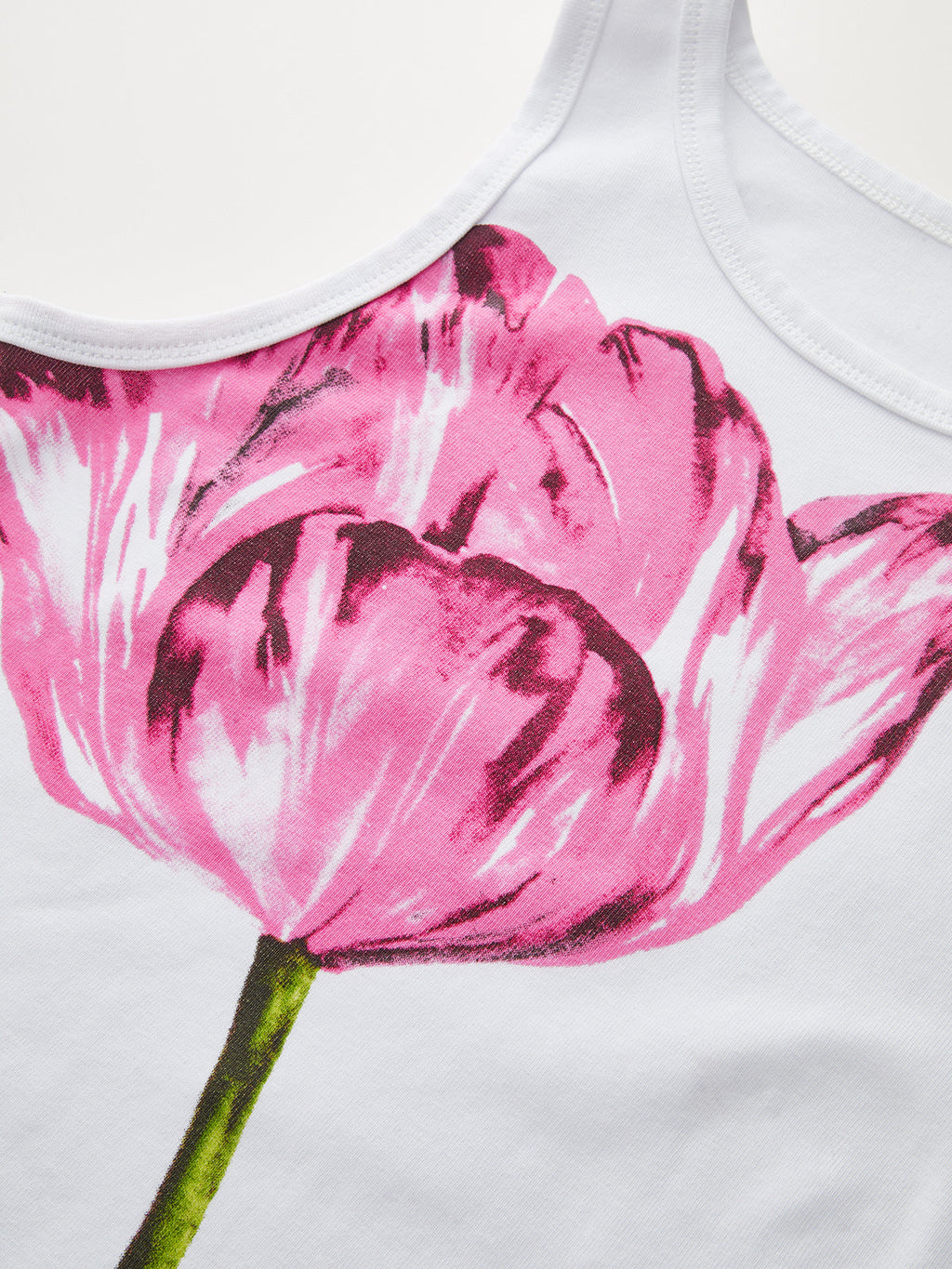 Tulip Print Slim Sleeveless Tank Top