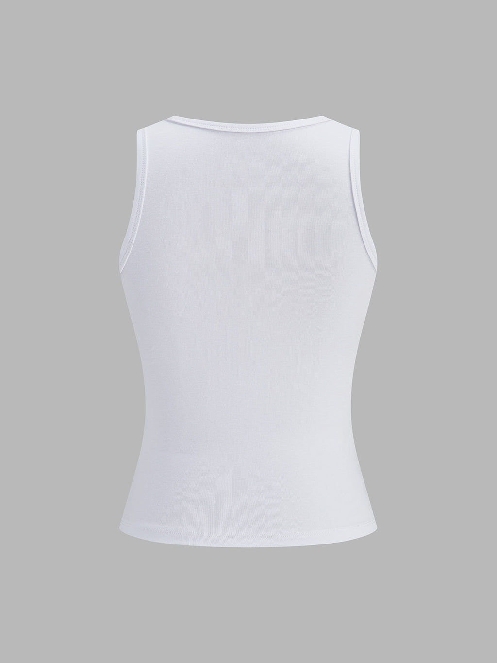 Tulip Print Slim Sleeveless Tank Top