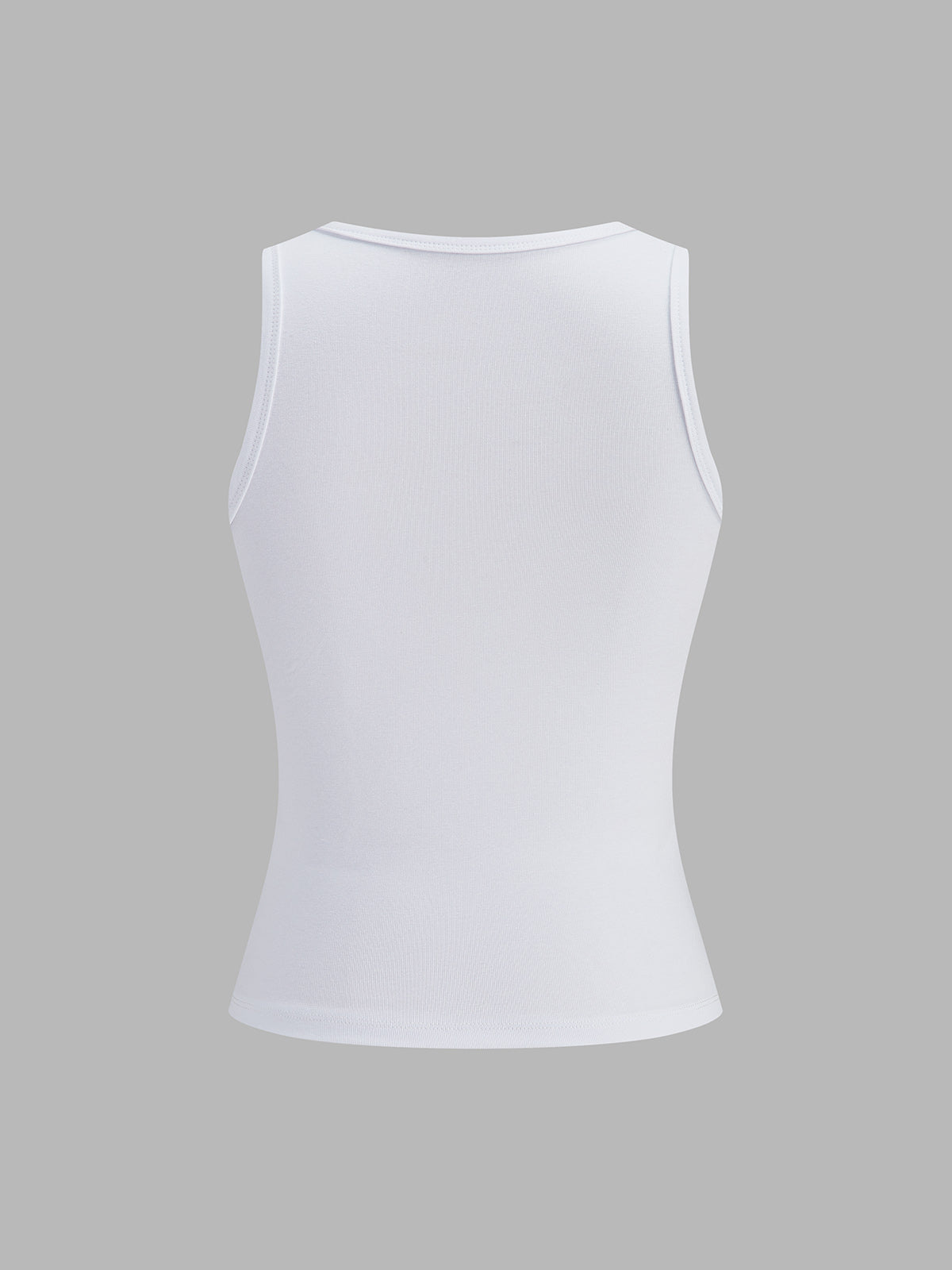 Tulip Print Slim Sleeveless Tank Top