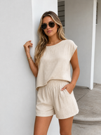 Cotton & Linen Pockets Shorts Set