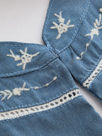 Embroidered Halter Cropped Tank Top