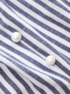 Asymmetrical Neck Striped Sleeveless Blouse