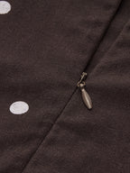 Polka Dot One Shoulder Linen Blend Mini Dress