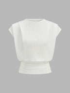 Cap Sleeve Ruched Waist Top
