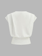 Cap Sleeve Ruched Waist Top