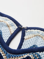 Zigzag Wave Crochet Sleeveless Knit Tank Top