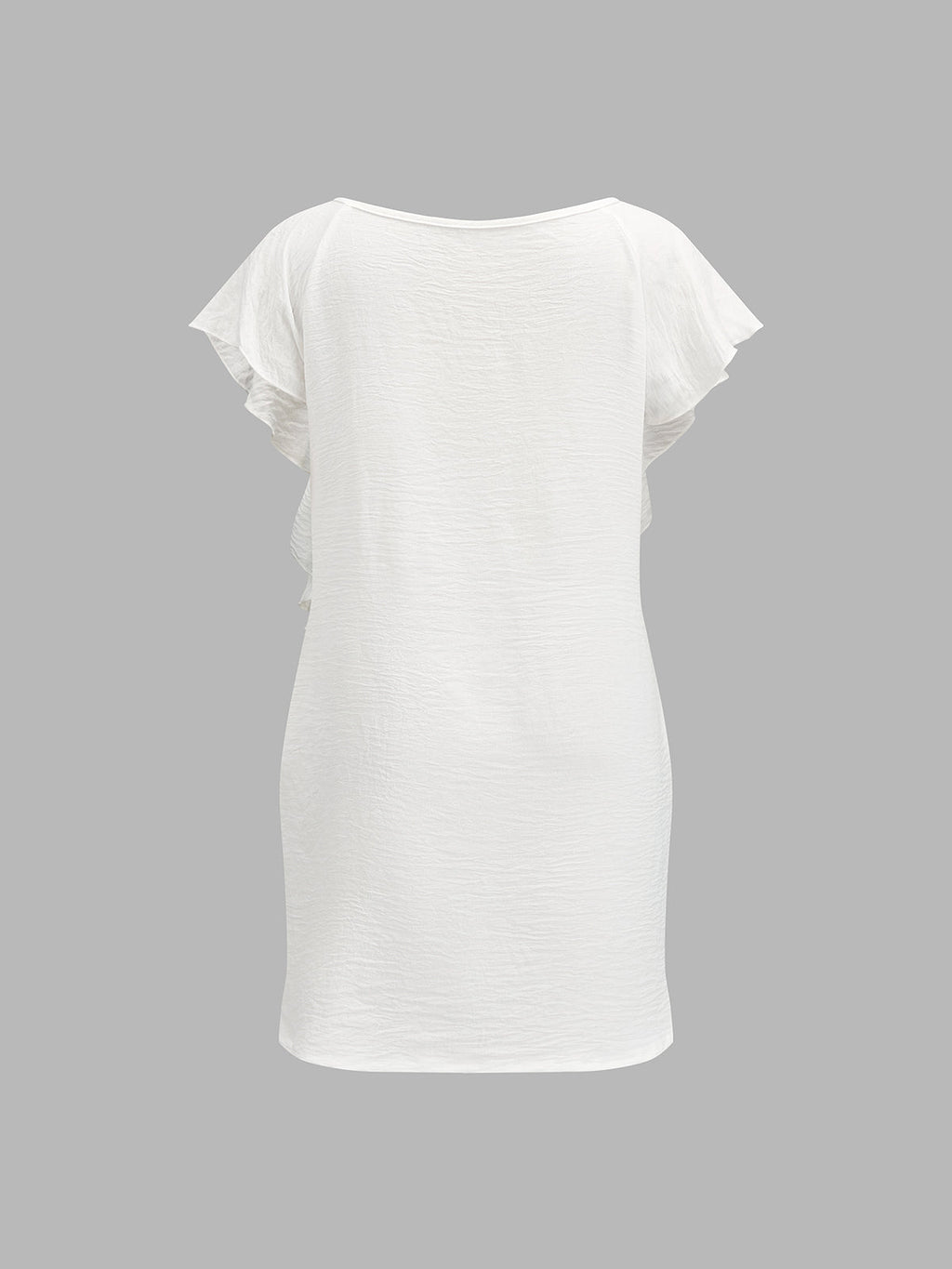 Ruffle Textured Fabric Loose Mini Dress