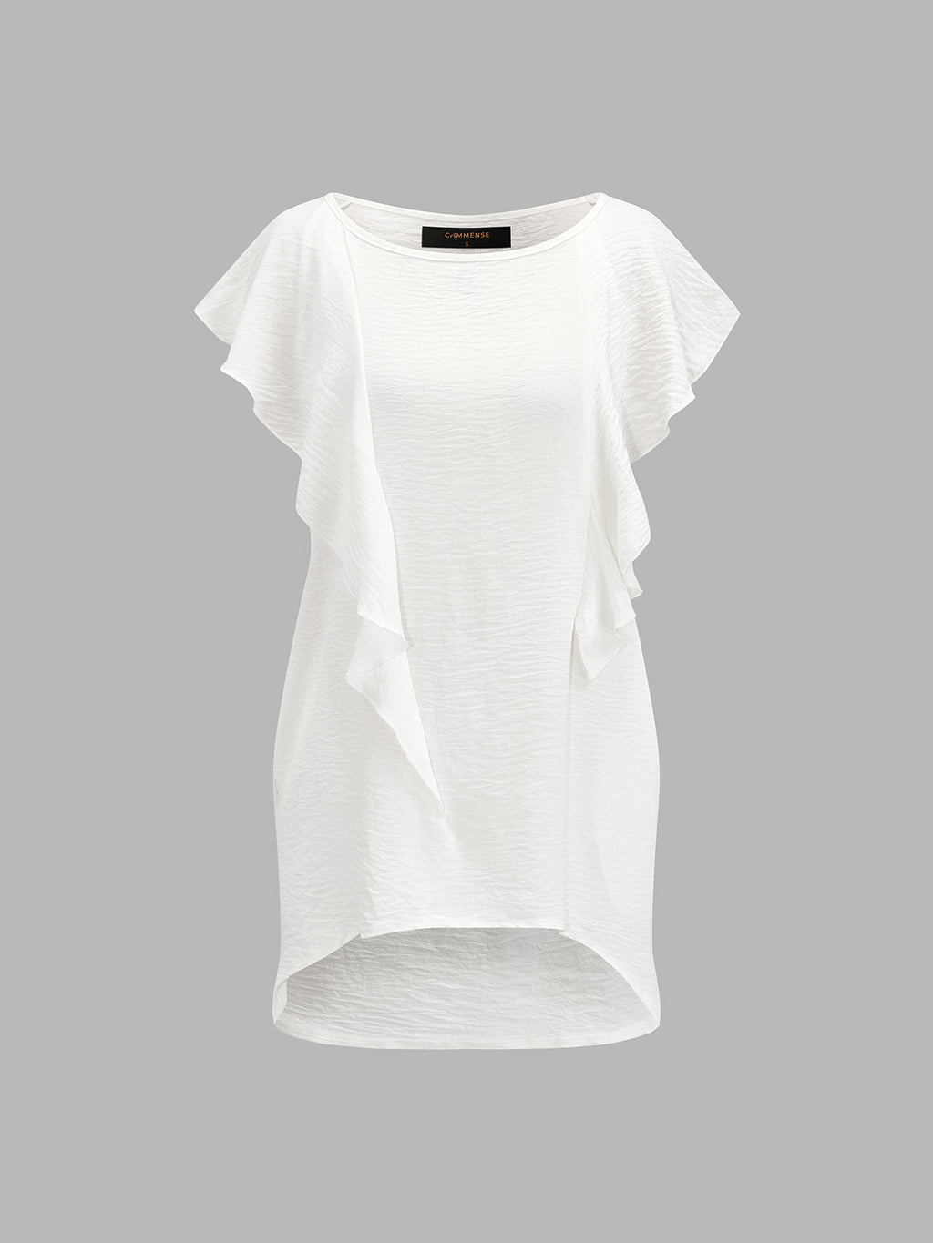 Ruffle Textured Fabric Loose Mini Dress
