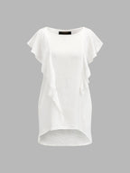 Ruffle Textured Fabric Loose Mini Dress