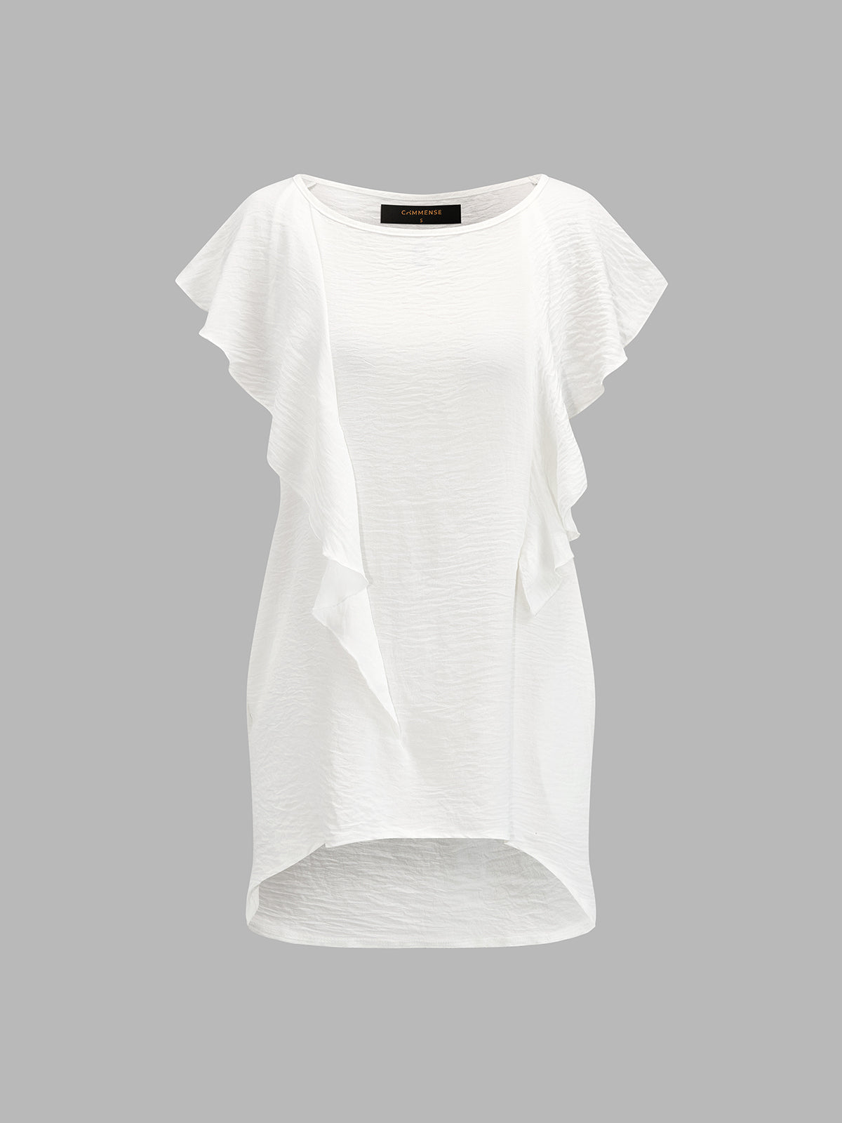Ruffle Textured Fabric Loose Mini Dress
