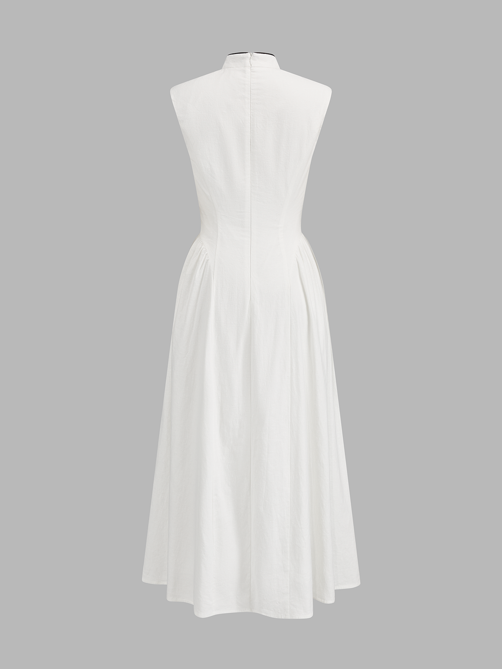 Linen Blend Sleeveless Keyhole Maxi Dress