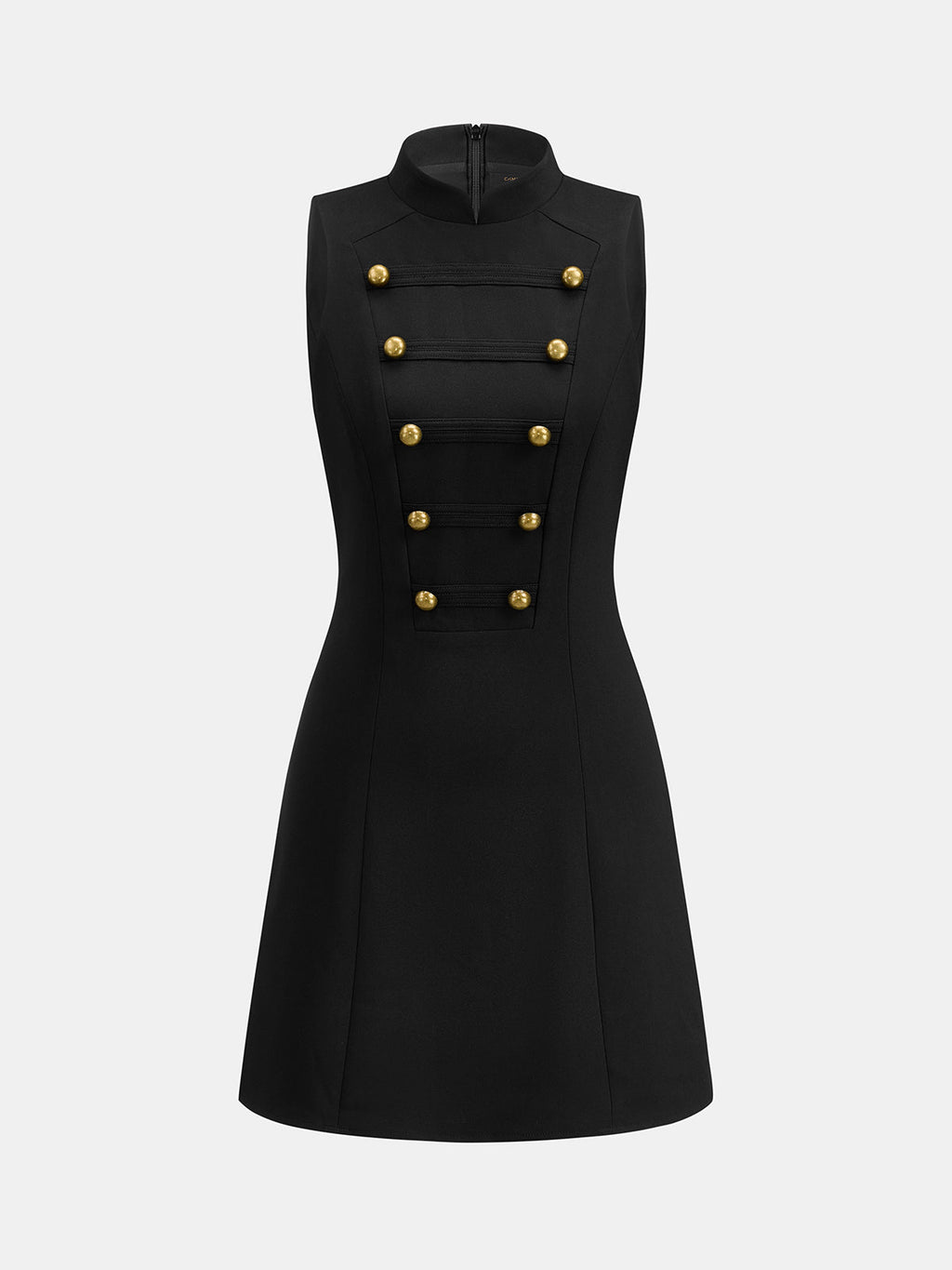 Napoleon Mandarin Collar Fitted Mini Dress