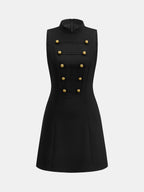 Napoleon Mandarin Collar Fitted Mini Dress