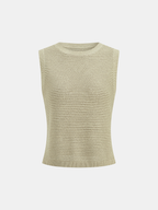 Open Knit Sleeveless Tank Top & Shorts Set
