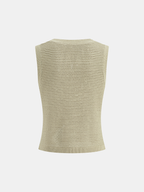 Open Knit Sleeveless Tank Top & Shorts Set