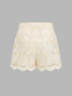 Guipure Lace Two Piece Shorts Set