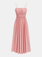 Cotton Shirred Cami Maxi Dress