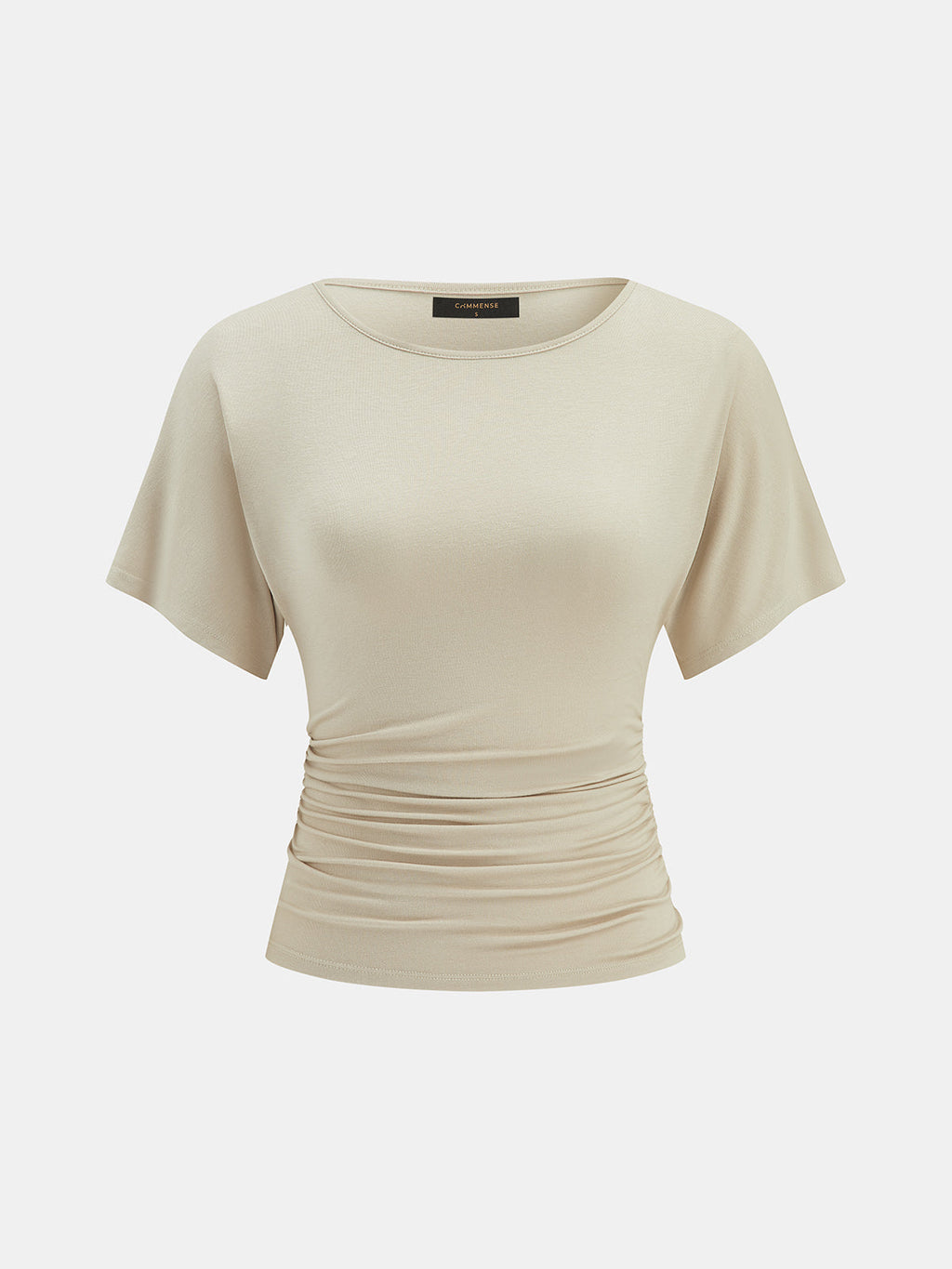 Ruched Crew Neck Top & Pleated Pants Set