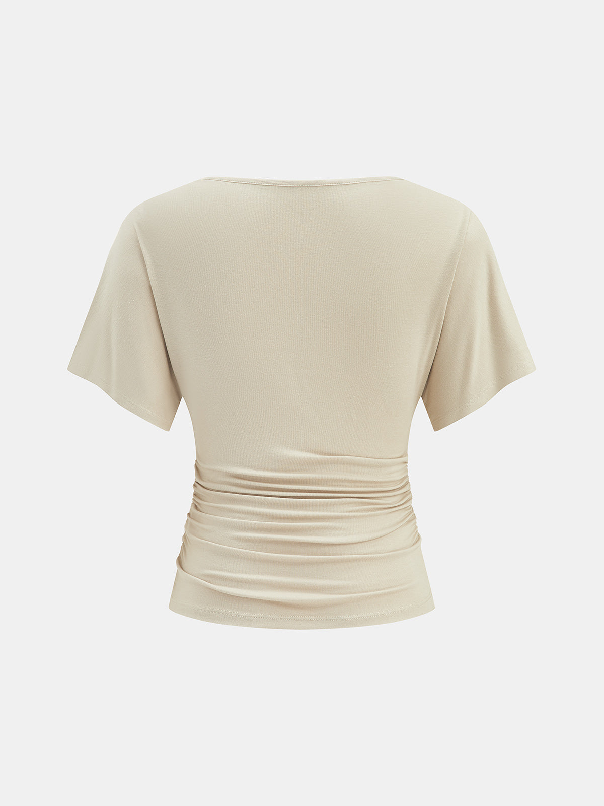 Ruched Crew Neck Top & Pleated Pants Set