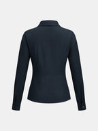 Ruched Waist Collared Wrap Blouse