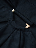 Ruched Waist Collared Wrap Blouse