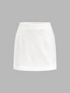 Textured Halter Cutout Top & Mini Skirt Set