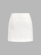 Textured Halter Cutout Top & Mini Skirt Set