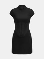 Mandarin Collar Corset Bodycon Mini Dress
