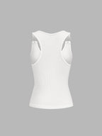 Ribbed Buckle Strap Tank Top