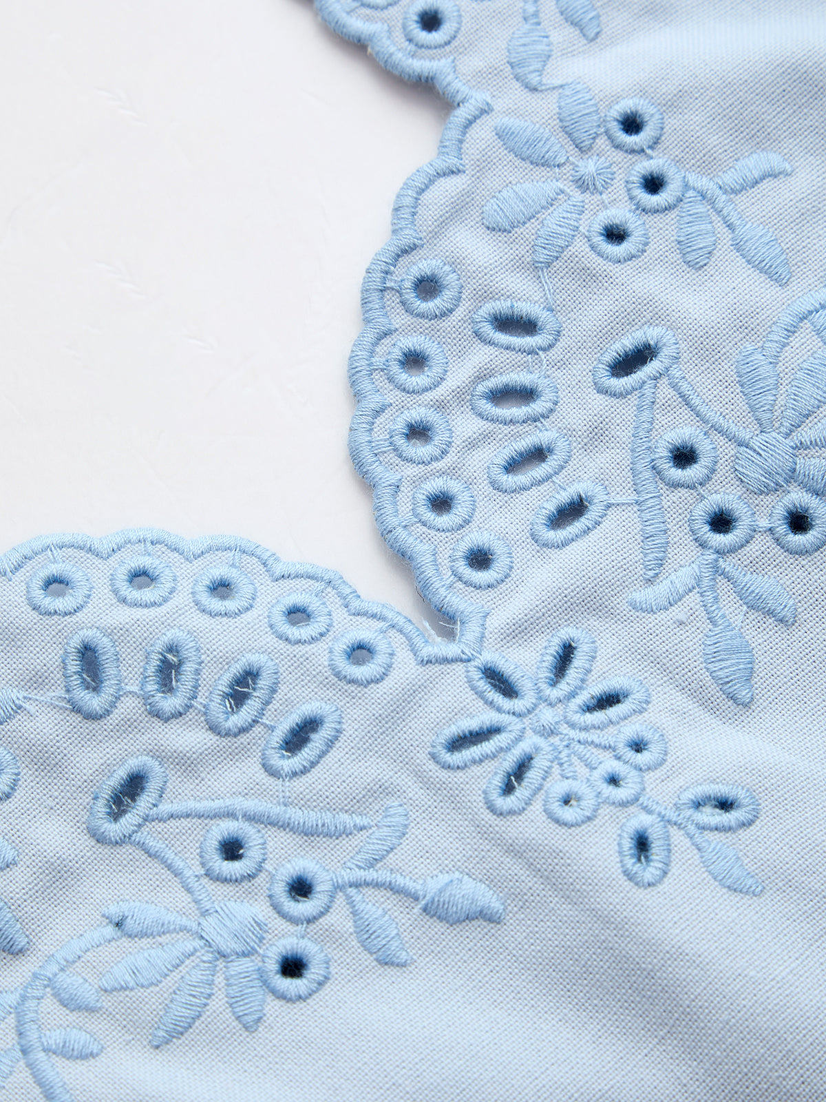 Linen Blend Embroidered Sleeveless Mini Dress