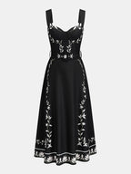 Botanical Print Belted Maxi Slip Dress