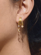 Star Moon Crystal Drop Earrings