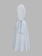 Striped Halter Flowy Maxi Dress