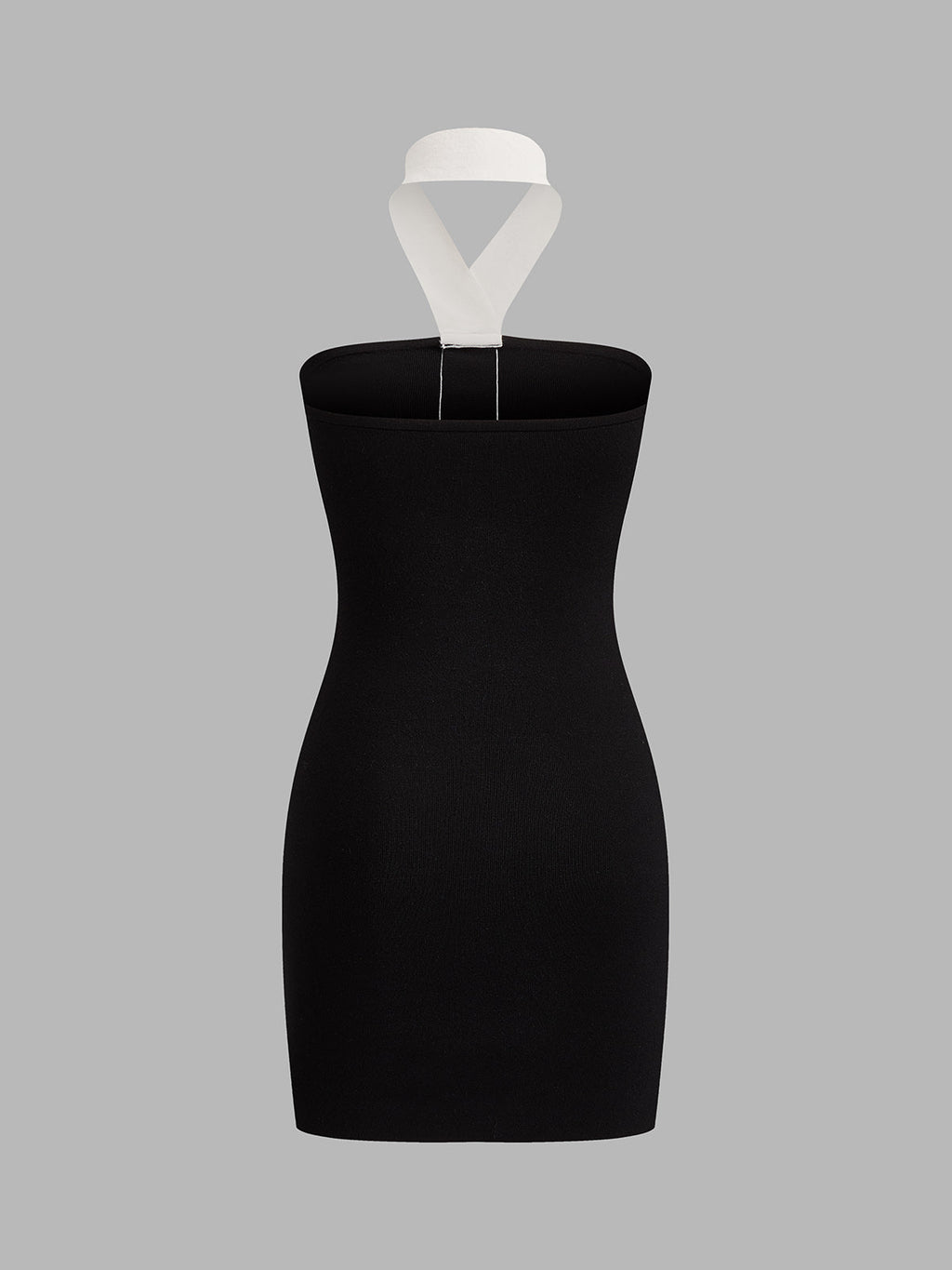 Halter Metal Button Bodycon Mini Dress