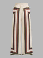 Geometric Print Tie Neck Shirt & Pants Set